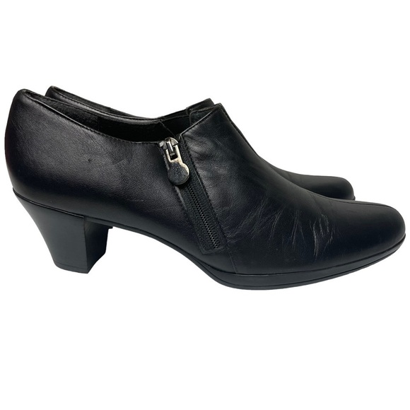 Munro American Taylor Black Leather Ankle Booties Side Zip Women's Size 6N (AA) - Picture 5 of 16